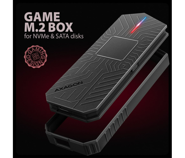 Axagon EEM2-GAM USB-C 10Gbps - M.2 NVMe & SATA SSD GAME M.2 box - 1485445 - zdjęcie 9